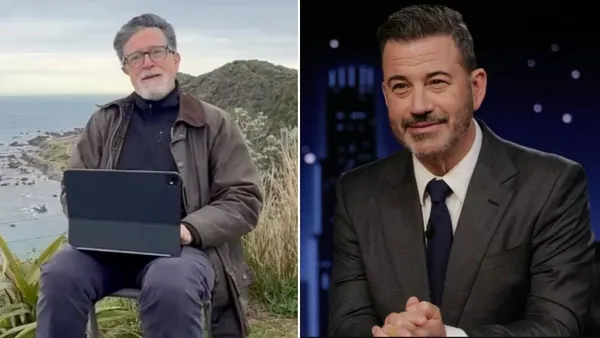 Stephen Colbert Resurfaces “At the End of the World” to Endorse Jimmy Kimmel for Emmy