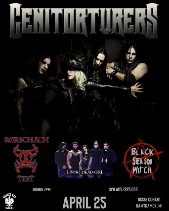 Genitorturers wsg Rorschach Test, Living Dead Girl, and Black Season Witch