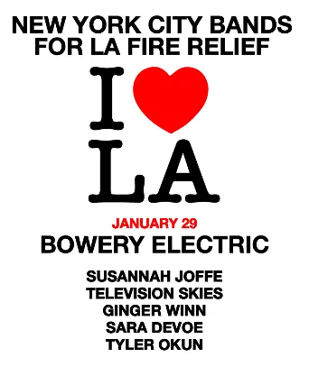 NEW YORK BANDS FOR LA FIRE RELIEF