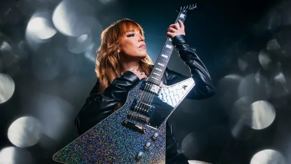 Lzzy Hale and Epiphone Unveil Explorer Classic in Holographic Sparkle