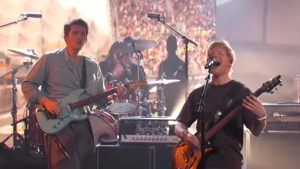 Ed Sheeran Brings Dave Grohl, John Mayer, and More to Perform F1’s “Drive” on Kimmel: Watch