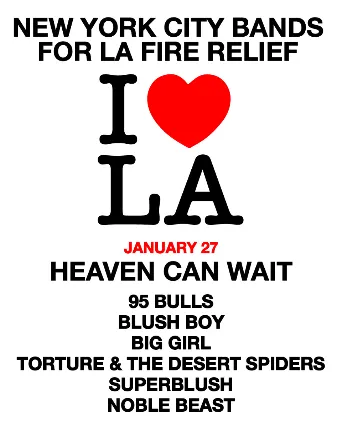 NEW YORK BANDS FOR LA FIRE RELIEF