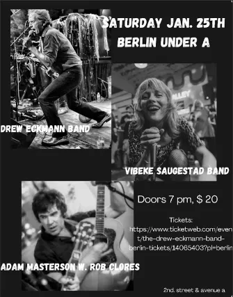 The Drew Eckmann Band | Vibeke Saugestad Band | Adam Masterson
