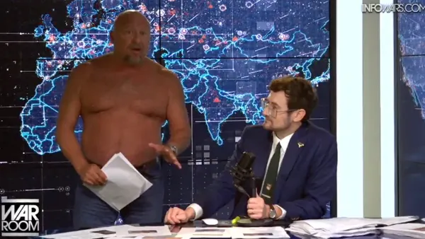 Alex Jones Strips in Rant About The Onion, InfoWars Deal