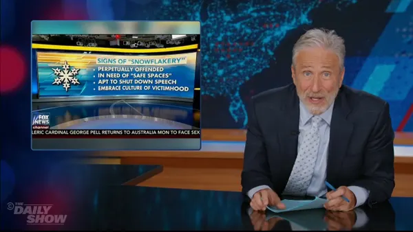 Jon Stewart Mocks MAGA’s Victimhood Over Bad Bunny Halftime Performance